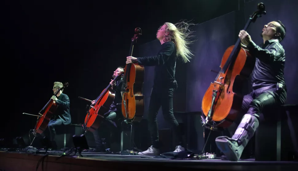 03.04.2017., Zagreb - Popularni finski kvartet Apocalyptica koj svira heavy metal glazbu na celima, nastupio je u KD Vatroslava Lisinskog. r"nPhoto: Borna Filic/PIXSELL 