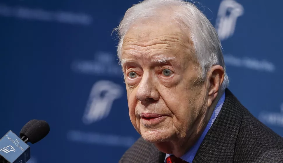 epa11798040 (FILE) Former US President Jimmy Carter gives the media an update on his recent cancer diagnosis at the Carter Center in Atlanta, Georgia, USA, 20 August 2015 (reissued 29 December 2024). Carter died on 29 December 2024 at his home in Plains, Georgia, The Carter Center confirmed. He was 100, the longest-lived president in US history. He took office as President of the United States on 20 January 1977 and succeeded Gerald Ford until he left office on 20 January 1981 to his successor Ronald Reagan. James Earl 'Jimmy' Carter, Jr. was born on 01 October 1924 in the village of Plains, Georgia, USA. After school he enrolled in the US Navy until 09 October 1953 after which he returned to his native village to extend the family peanut farm. In 1961 Jimmy Carter was elected to the state senate and on 12 January 1971 he became Governor of Georgia. In 2002 he became the only US President to receive the Nobel Peace Prize after leaving office. Outside of his political career Jimmy Carter was also known for his volunteer work with the 'Habitat for Humanity' organization. EPA/ERIK S. LESSER