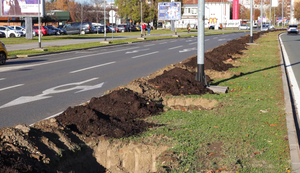 Osijek, 21. 11. 2024., Trpimirova ulica, pripreme za ozelenjavanje urbanih površina, UNIKOM SNIMIO BRUNO JOBST