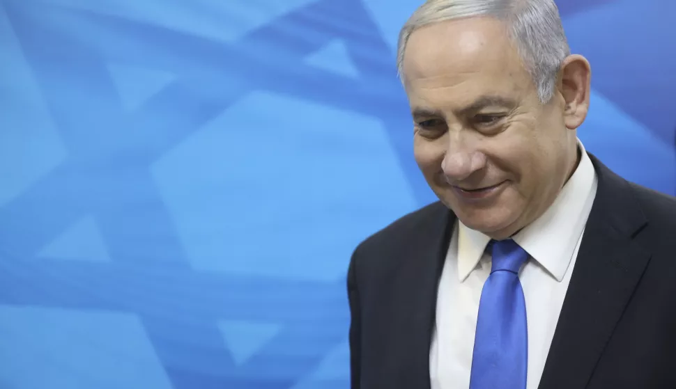 epa07684125 Israeli Prime Minister Benjamin Netanyahu arrives to the weekly cabinet meeting at his office in Jerusalem, 30 June 2019. EPA/Oded Balilty/POOL