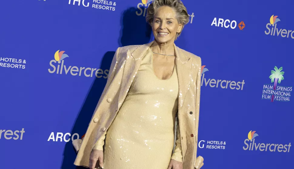 Sharon Stone attends the arrivals of the 2025 Palm Springs International Film Festival Film Awards at the Palm Springs Convention Center in Palm Springs, CA on January 3, 2025. (Photo by Corine Solberg/Sipa USA) Photo: Sipa USA/SIPA USA