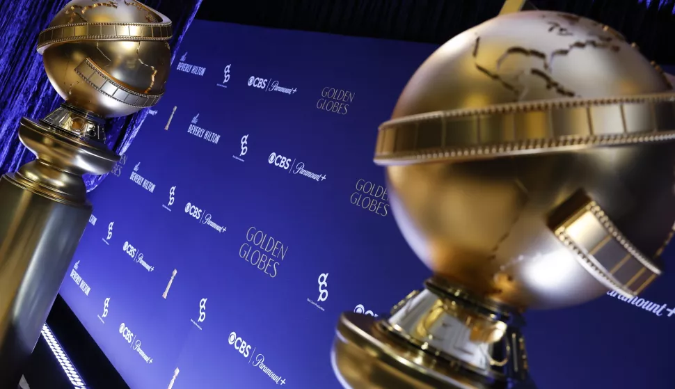 epa11766374 Golden Globes statues are displayed during the nomination announcements for the annual Golden Globe Awards at the The Beverly Hilton in Beverly Hills, California, USA, 09 December 2024. The 82nd Golden Globe Awards ceremony will be on 05 January 2025. EPA/CAROLINE BREHMAN