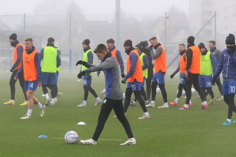 Osijek, 04. 01. 2025, Opus Arena, presss konferencija, Federico Coppitelli i prozivka igrača NK Osijek, trening. snimio GOJKO MITIĆ