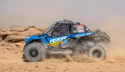 epa11805765 French driver Xavier de Soultrait and French co-driver Martin Bonnet drive their Polaris RZR Pro R Sport for Sebastien Loeb Racing - RZR Factory Racing during the first stage of the 2025 Dakar Rally, in Bisha, Saudi Arabia, 04 January 2025. EPA/Gerard Laurenssen