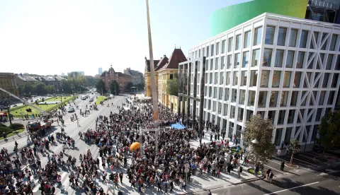 30.09.2014., Zagreb - U sklopu manifestacije Dani otvorenog trga svecano je predstavljena nova zgrada Muzicke akademije. Photo: Sanjin Strukic/PIXSELL