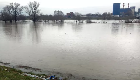 Zagreb, 03.02.2019 - Rijeka Sava se izlila iz korita kod Jakuevca.foto HINA/Denis CERIĆ /dc