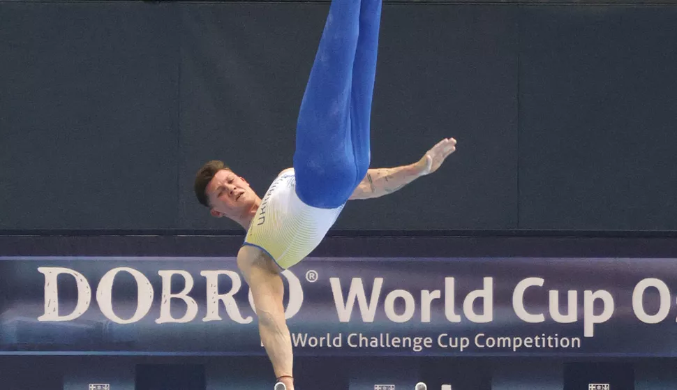 Osijek, 04. 04. 2024., Dvorana Gradski vrt, DOBRO World Cup Osijek, DWC Osijek 2024, gimnastika, prvi dan - kvalifikacije, Kovtun IlliaSNIMIO BRUNO JOBST