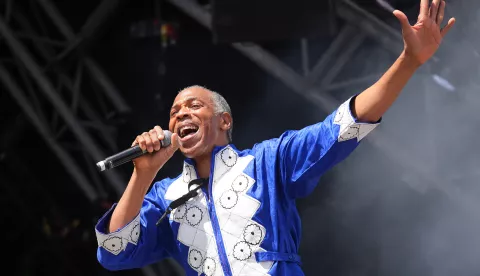 Femi Kuti performing on the Pyramid Stage, at the Glastonbury Festival at Worthy Farm in Somerset. Picture date: Saturday June 29, 2024. Photo: Yui Mok/PRESS ASSOCIATION