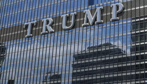 epa06950457 (FILE) - Nearby buildings are reflected on the glass and steel of Trump Tower as it rises above the Chicago River in downtown Chicago, Illinois, USA, 25 April 2016 (reissued 15 August 2018). According to media reports, Illinois' attorney general Lisa Madigan has filed a lawsuit on 14 August 2018, against Chicago's Trump International Hotel & Tower over alleged river pollution, claiming that the property draws and releases water into the Chicago River without necessary permits. Trump Tower officials said that the lawsuit was 'politically motivated,' media added. EPA/TANNEN MAURY *** Local Caption *** 52722664