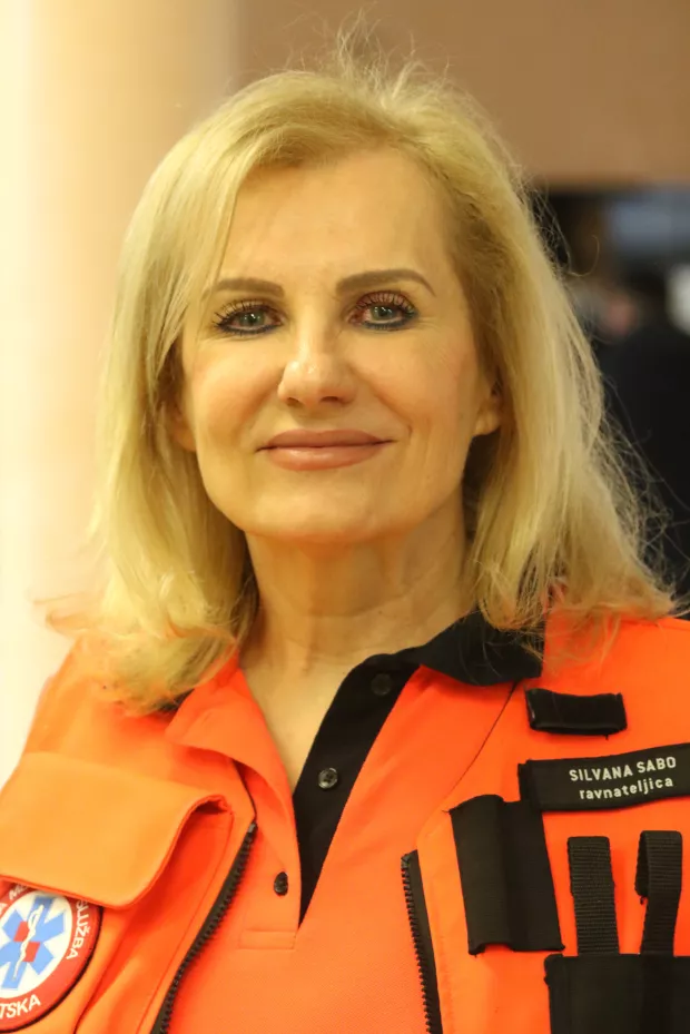Osijek, 17. 01. 2025, Vikarijat, Početna konferencija projekta Zavoda za hitnu medicinu (suradnja sa Somborom). Silvana Sabo, ravnateljica Zavoda HMS OBŽ. snimio GOJKO MITIĆ