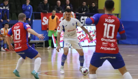 Osijek, 18. 01. 2025, Sportska dvorana Zrinjevac. Mali nogomet, Osijek Kandit - Torcida Biberon, SuperSport Prva HMNL.snimio GOJKO MITIĆ