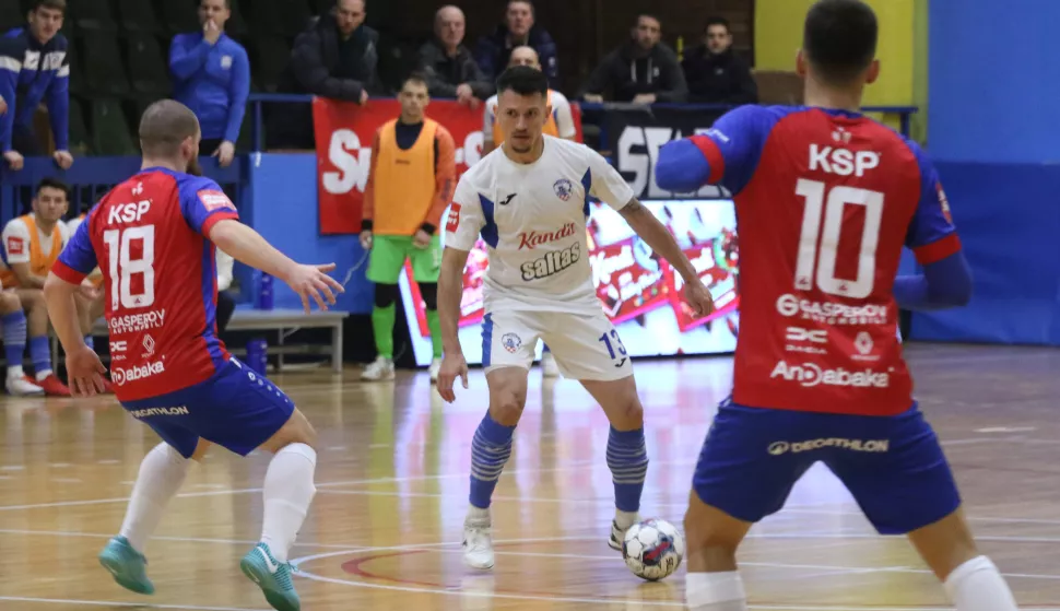 Osijek, 18. 01. 2025, Sportska dvorana Zrinjevac. Mali nogomet, Osijek Kandit - Torcida Biberon, SuperSport Prva HMNL.snimio GOJKO MITIĆ