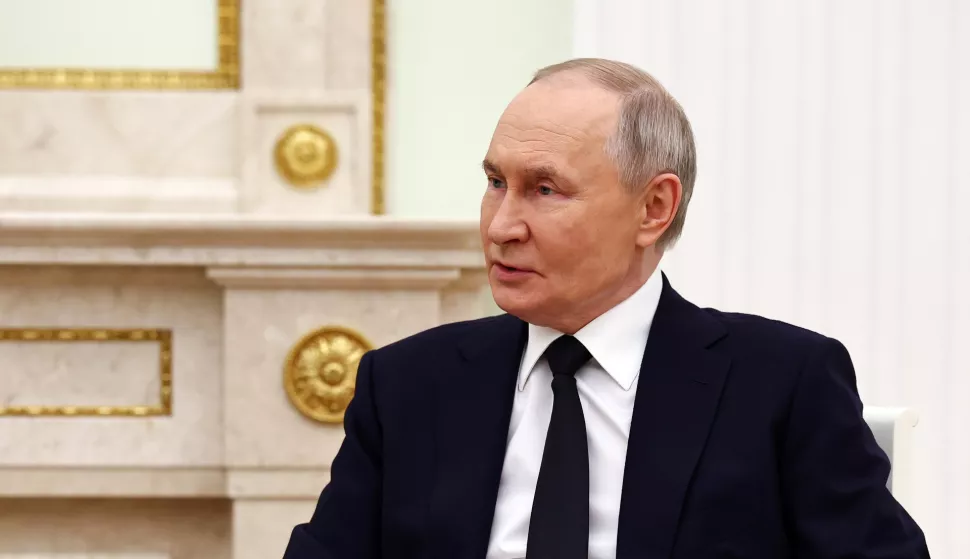 epa11828506 Russian President Vladimir Putin speaks during a meeting with the president of the Central African Republic during the latter's visit to Moscow, Russia, 16 January 2025.  EPA/EVGENIA NOVOZHENINA/POOL