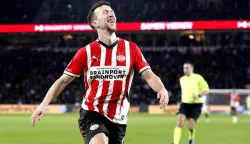 epa11852856 Ivan Perisic of PSV Eindhoven reacts during the Dutch Eredivisie match between PSV Eindhoven and NAC Breda at Phillips Stadium in Eindhoven, Netherlands, 25 January 2025. EPA/JEROEN PUTMANS