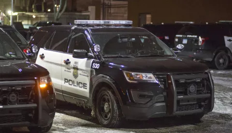 epa07252243 One of the Ford Explorer police cruisers that Mohamed Noor and Officer Harrity were in on the night Justine Diamond was shot and killed by Minneapolis officer Noor in July 2017, is seen parked in a parking lot in Minneapolis, USA, 28 December 2018. A re-enactment by police is planned to be staged on 28 December at the same time and place the shooting occurred. EPA/ANDY CLAYTON-KING AUSTRALIA AND NEW ZEALAND OUT