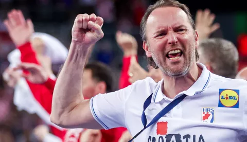 28.01.2025., Arena Zagreb, Zagreb - IHF Svjetsko rukometno prvenstvo 2025., cetvrtfinale, Hrvatska - Madjarska. izbornik Hrvatske Dagur Sigurdsson Photo: Slavko Midzor/PIXSELL