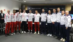 Osijek, 30. 01. 2025, Dvorana Gradski vrt, VIP salon. Izvlačenje parova za Davis Cup Hrvatska - Slovačka i druženje reprezentacije Hrvatse i Slovačke, najecanje u pravljenju tortilja...Parovi koji su izvučeni.snimio GOJKO MITIĆ