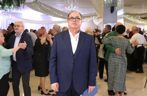 Osijek, 01. 02. 2025., Dvorana Kristal, Šokačka grana, zabava, 20 godina, obilježavanje, tamburaškic sastav Salaš, Goran Đaković - predsjednik Šokačke graneSNIMIO BRUNO JOBST