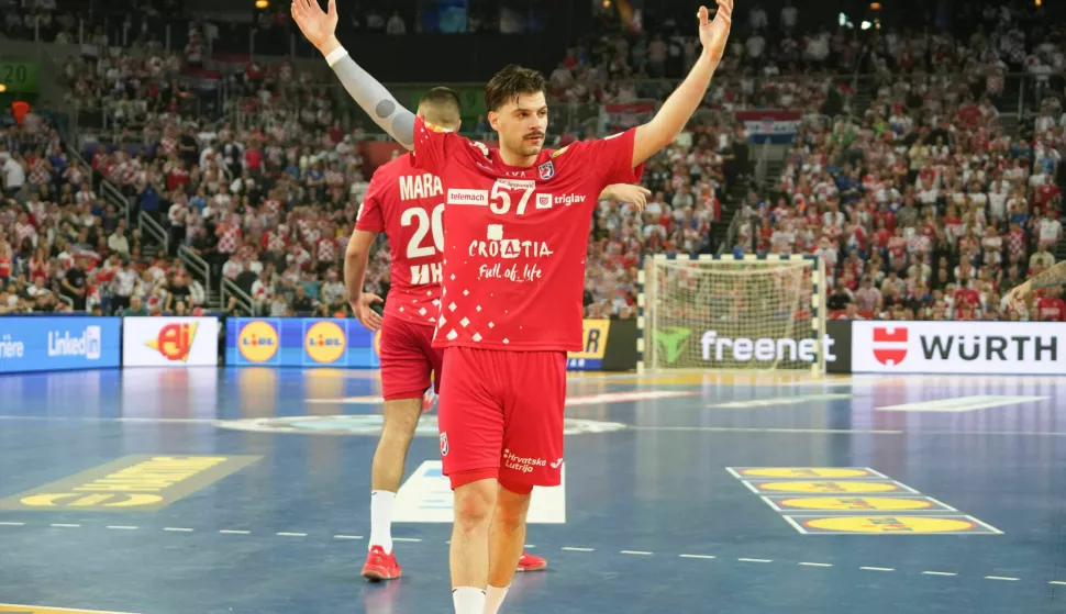 57 Filip GLAVAS OF CROATIE during the IHF Men's World Championship 2025, Semi-Finals Handball match between France and Croatia on 30 January 2025 at Arena Zagreb in Zagreb, Croatia - &copy; Laurent Lairys/PsnewZ/Bestimage Photo: Laurent Lairys/PsnewZ/Bestimage/BESTIMAGE