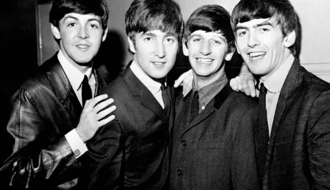 File photo dated 1/6/1963 of The Beatles pop group, left to right, Paul McCartney, John Lennon, Ringo Starr and George Harrison. The Beatles made history this year by topping the UK singles chart a record 54 years since their previous number one with their track titled Now And Then.Issue date: Saturday December 23, 2023. Photo: PA/PRESS ASSOCIATION