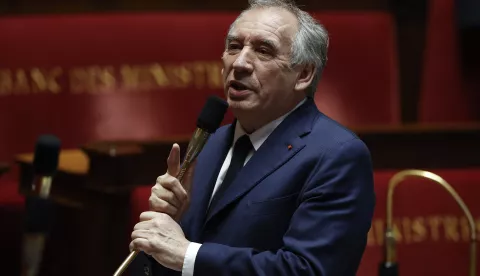 epa11782591 French Prime Minister Francois Bayrou speaks during a Questions to the government session at French National Assembly in Paris, France, 17 December 2024. EPA/YOAN VALAT