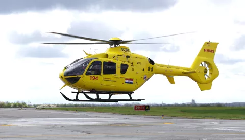 Klisa, 24. 03. 2024., Zracna luka Osijek, HHMS, Helikopterska hitna medicinska sluzba, pokazna vjezba, helitkopter, Beros, Lukic, RadicSNIMIO BRUNO JOBST