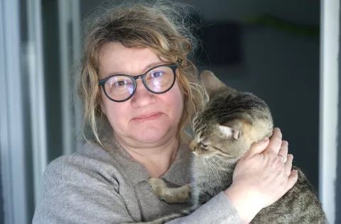 Tenja, 05. 02. 2025., Ulica Svete Ane 66, Udruga 9 života, Mirta Salopek Kotromanović - voditeljica udruge, mačke, mačka, sklonište za mačke, napuštene mačkeSNIMIO BRUNO JOBST
