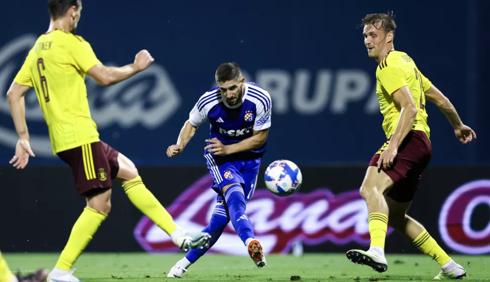 Zagreb, 24.08.2023 - Prvaa utakmica 4. pretkola nogometne Europske lige Dinamo - Sparta Prag na stadionu u Maksimiru. Na slici Luka Ivanušec.foto HINA/ Damir SENČAR/ ds