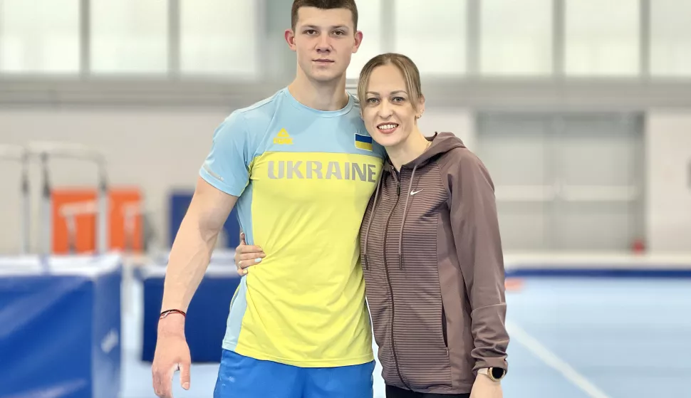 Osijek, 19. 04. 2023, Sokolski dom, gimnastika, trening, trenerica - Irina, gimnasticar - IlijaSNIMIO BRUNO JOBST