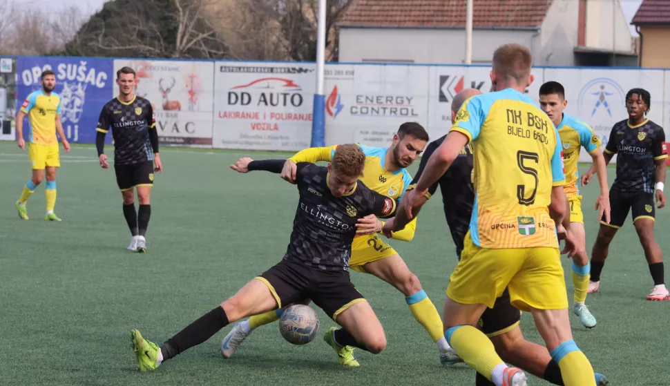 Bijelo Brdo, 23. 02. 2025, Igralište u Bijelom Brdu, nogomet, BSK - Vukovar 1991, SuperSport Prva liga.snimio GOJKO MITIĆ