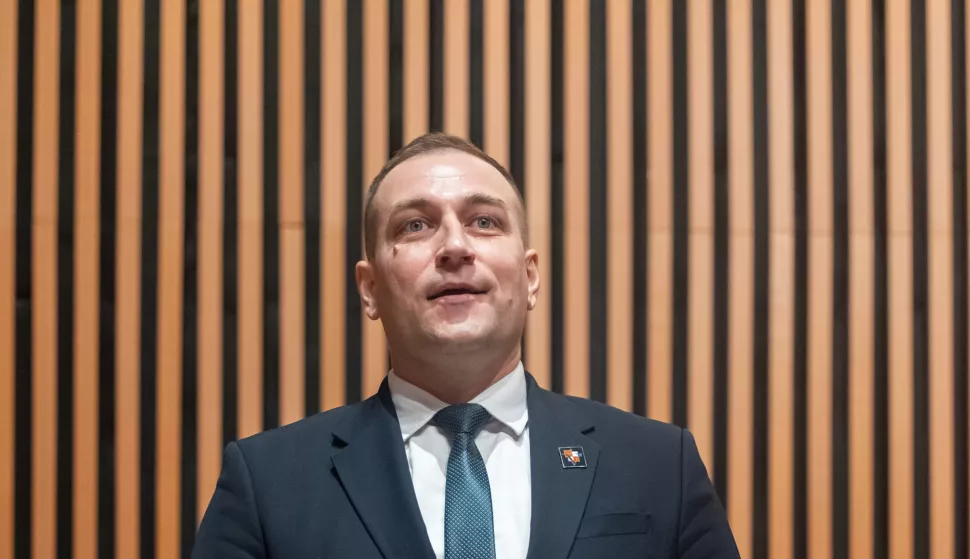 Zagreb, 11.02.2025. - Glasanje u Hrvatskom saboru za potvrdu novog ministra poljoprivrede Davida Vlajčića.Na fotografiji David Vlajčić.foto HINA/ Edvard ŠUŠAK/ es