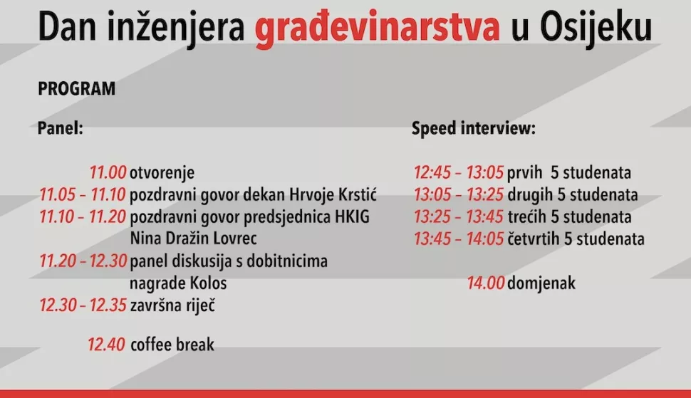 Dan inženjera građevinarstva u Osijeku plakat