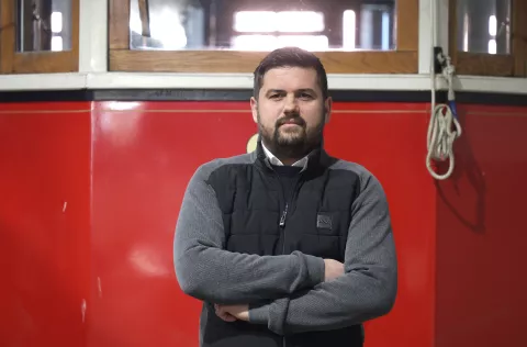 Osijek, 06. 03. 2025., Tramvaj, priča o tramvaju, remiza, tramvaj u vožnji, Darijan Rudan - direktor GPPSNIMIO BRUNO JOBST