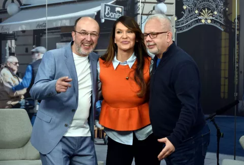 Zagreb, 04.03.2025 (pogled) - Kresimir Macan, podcast 21, na slikama Anita Bonacic Obradovic, Sinisa Pavic.foto Davor Kovacevicpogled