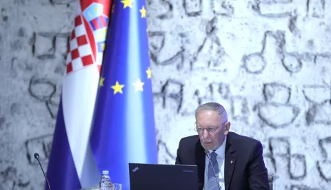 Zagreb,7.3.2025. Sjednica Vlade RH. U hitnu saborsku proceduru Vlada je poslala izmjene Zakona o porezu na dodanu vrijednost.Na slici Davor Božinović.foto HINA/ Tomislav Pavlek/ tp