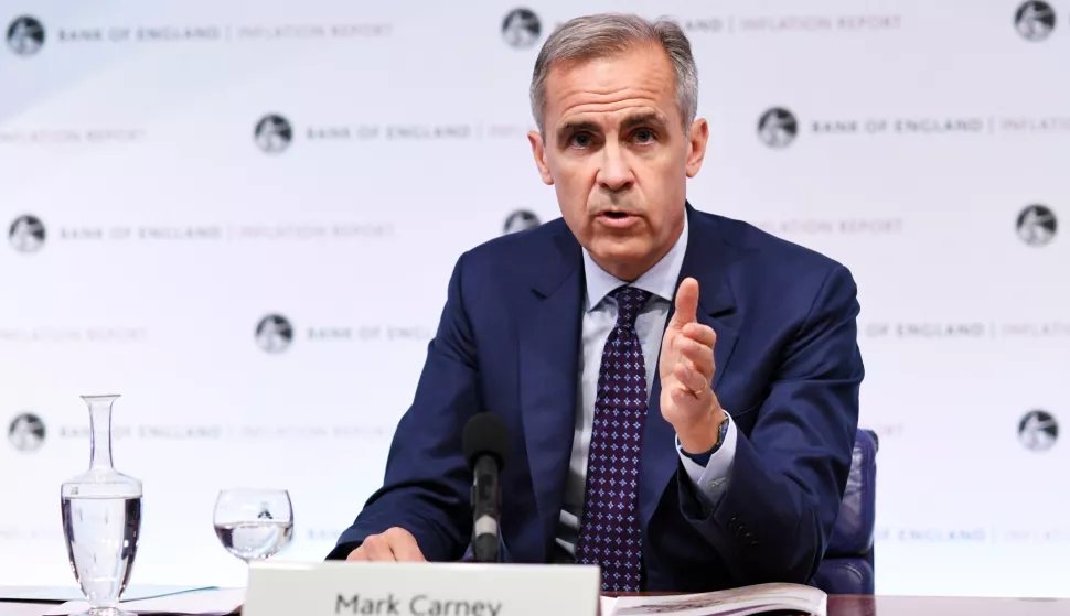 epa06923604 Governor of the Bank of England Mark Carney speaks to reporters during a press conference in the Bank of England in London, Britain, 02 August 2018. Bank of England's monetary policy commitee has raised interest rates to 0.75 percent, the highest level since 2009. EPA/FACUNDO ARRIZABALAGA