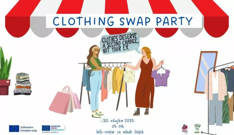 Razmjena odjeće u Info centru za mlade najava vizual