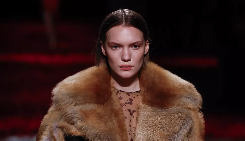 Runway at the Salvatore Ferragamo fashion show during the Milan Fashion Week - Womenswear Fall/Winter 2025/2026 on March 1st, 2025 in Milan, Italy. Photo: AGENCE/BESTIMAGE/BESTIMAGE