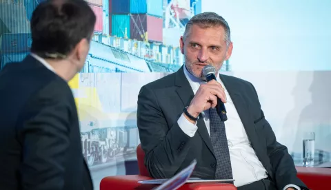 02.04.2025., Zagreb - Konferencija "Regija u pokretu". Konferenciju je otvorio David Vlajcic, potpredsjednik Vlade i ministar poljoprivrede, sumarstva i ribarstva te Josip Bilaver, drzavni tajnik za more i EU fondove. Photo: Neva Zganec/PIXSELL