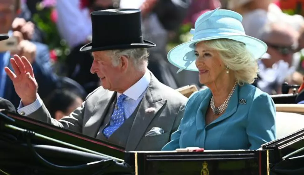 epa10171332 (FILE) - Britain's Charles, Prince of Wales (L) and Camilla, Duchess of Cornwall arrive on day one of Royal Ascot, in Ascot, Britain, 14 June 2022 (reissued 08 September 2022). According to a statement issued by Buckingham Palace on 08 September 2022, Britain's Queen Elizabeth II has died at her Scottish estate, Balmoral Castle, on 08 September 2022. The 96-year-old Queen was the longest-reigning monarch in British history. Her eldest son, Charles, Prince of Wales, the heir to the British throne, became king upon her death. Britain's new monarch will be known as King Charles III, Clarence House confirmed. EPA/NEIL HALL *** Local Caption *** 55280519