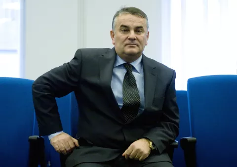 Zagreb, 27.02.2013 - Osječki poduzetnik Drago Tadić nepravomoćno je danas osuđen na dvije godine zatvora zbog pokuaja podmićivanja neimenovanih sudaca Vrhovnog suda s namjerom da se izmjeni osuđujuća presuda Branimiru Glavau.foto FaH/ Tomislav PAVLEK /ds