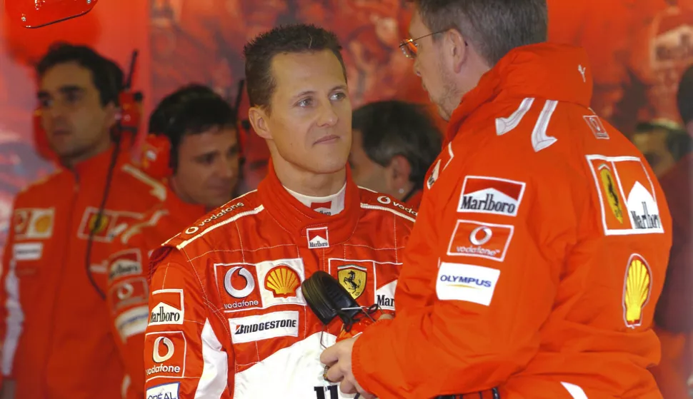 ARCHIVE PHOTO: Ross BRAWN will be 70 years old on November 23, 2024, SN_0503Melb_075.jpg Michael SCHUMACHER, GER, Ferrari, with Ross Brawn - Formula 1, before the Australian GP in Melbourne on March 5, 2005. ?SVEN SIMON, Prinzess-Luise-Str.41#45479 Muelheim/Ruhr#tel.0208/9413250#fax 0208/9413260#Kto 1428150 C ommerzbank E ssen BLZ 36040039#www.SvenSimon.net#e-mail:SvenSimon@t-online.de. Photo: Sven Simon/DPA