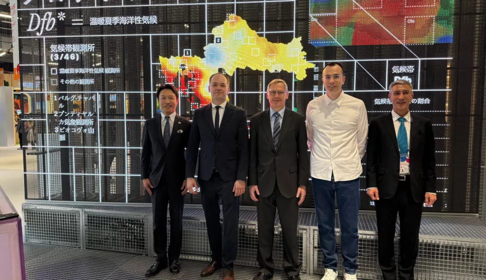 Osaka/ Zagreb, 13.04.2025 - Hrvatski paviljon na Svjetskoj izlo?bi EXPO 2025 Osaka u nedjelju je slu?beno otvorio nacionalni povjerenik RH za Svjetsku izlo?bu i dr?avni tajnik u Ministarstvu vanjskih i europskih poslova Zdenko Luci? koji je nazo?io i slu?benom otvorenju izlo?be u Osaki, priop?io je MVEP.foto HINA/ MVEP/ ik