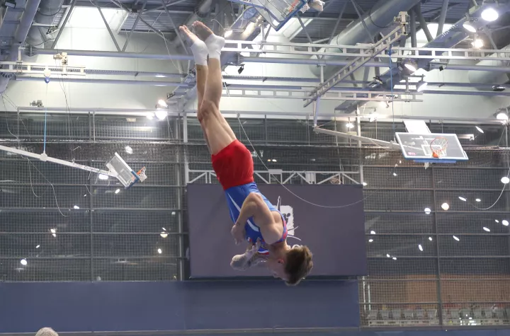 Osijek, 13. 04. 2025., Dvorana Gradski vrt, DOBRO World Cup, DOBRO World Cup 2025, finale, finale nedjelja, preskok, Aurel BenovićSNIMIO BRUNO JOBST