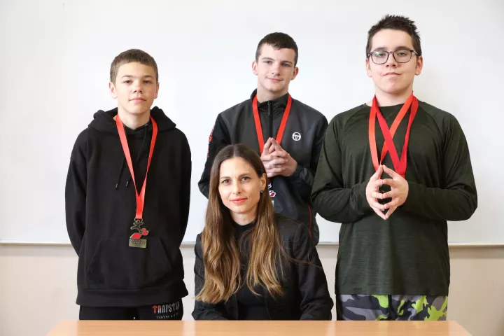 Osijek, 14. 04. 2025., O&Scaron; Ljudevita Gaja, djeca s pote&scaron;koćama u razvoju, sport, Poreč, Hrvatski sportski savez, natjecanje, Milo&scaron; Katić, Boris Markulin, Dorian Pavlović, Aleksandra Gvozdanović DebeljakSNIMIO BRUNO JOBST