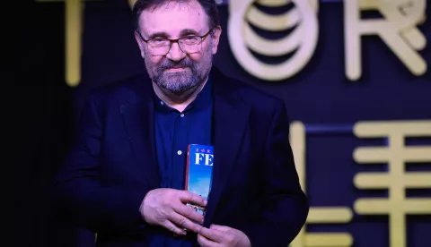 15.04.2025., Tvornica kulture, Zagreb - Predstavljanje zbirke tematski raznolikih prica Zorana Ferica "Spiderman", objavljene u nakladi V.B.Z.-a odrzalo se u Malom pogonu Tvornice kulture. Osim autora, o knjizi su govorili knjizevna kriticarka Jagna Pogacnik, urednik i novinar Dalibor Simpraga i urednik knjige Drago Glamuzina. Photo: Marko Prpic/PIXSELL