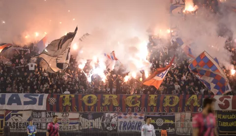 Split, 13.04.2025. - Susret 29. kola HNL-a Hajduk - Lokomotiva. foto HINA/ Mario STRMOTIĆ/ MS
