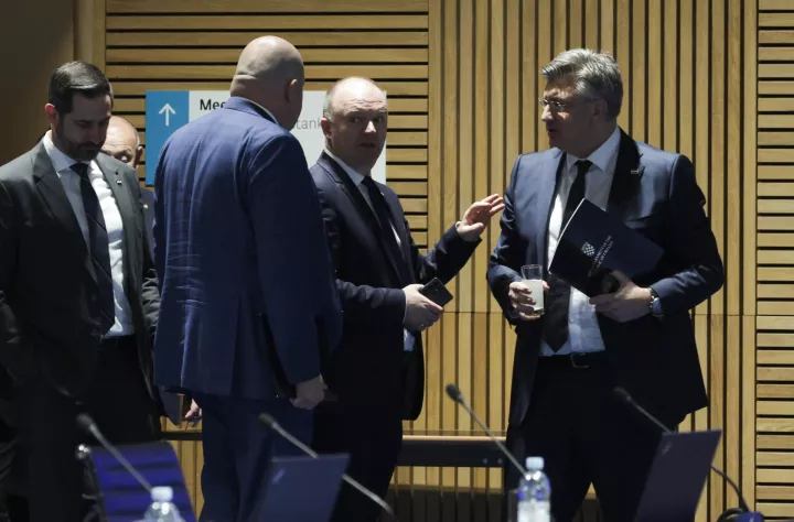 Zagreb, 16.04.2025. - 83. sjednica Vlade. Na fotografiji ministri Tonči Glavina, Ivan &Scaron;ipić, premijer Andrej Plenković. foto HINA/ Lana SLIVAR DOMINIĆ/ lsd&nbsp;