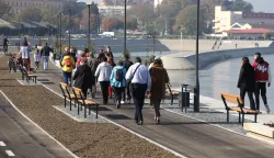 Osijek, 26. 10. 2024., Promenada - otvorenje, šetnica uz Dravu, šetnja, šetnja s uzvanicima, svečanost, vatrometSNIMIO BRUNO JOBST
