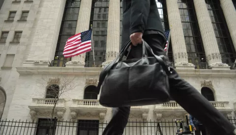 A person walks past the New York Stock Exchange in the Financial District in Manhattan, New York City. (Photo by Jimin Kim/SOPA Images/Sipa USA) Photo: SOPA Images/SIPA USA
